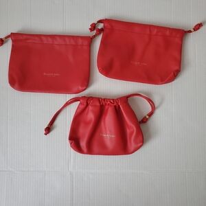 Set Of 3 Elizabeth Arden Cosmetic Makeup Travel Bags Red.